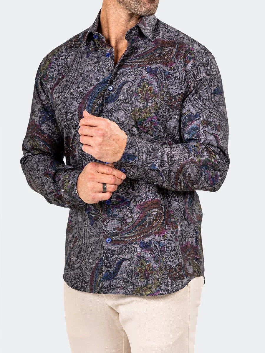 Maceoo Stretch Shirt | Fibonacci Marthyr0256 Black