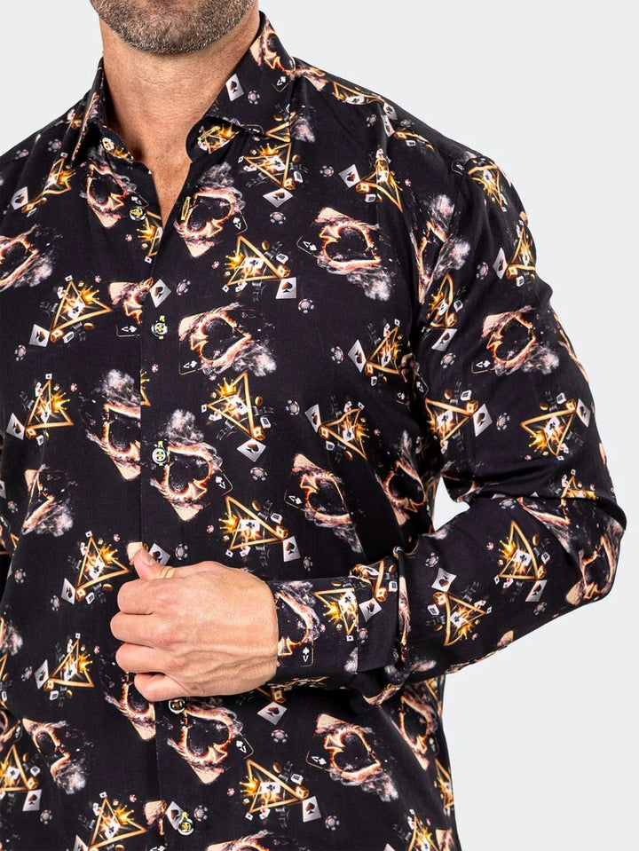 Maceoo Stretch Shirt | Fibonacci Marthyr0258 Black