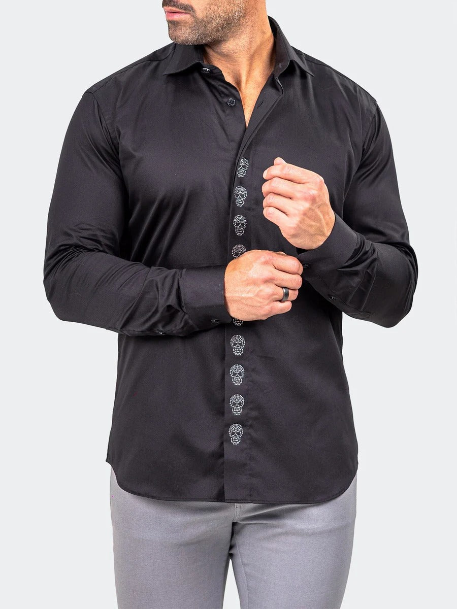 Maceoo Stretch Shirt | Stone Marthyr0334 Black