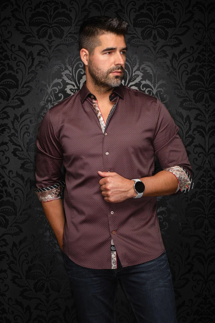 Au Noir Stretch Shirt | Bangalore Cabarnet Tobacco