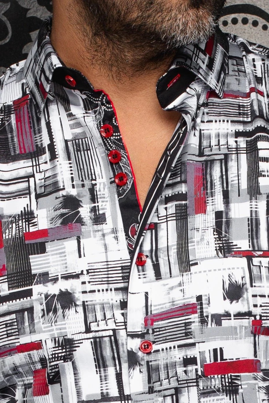Au Noir Stretch Shirt | Brooklyn White Red