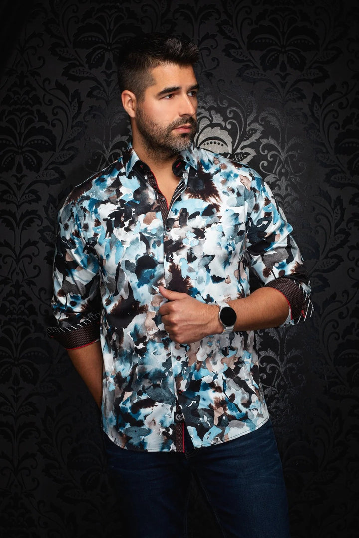 Au Noir Stretch Shirt | Magnus Turquoise