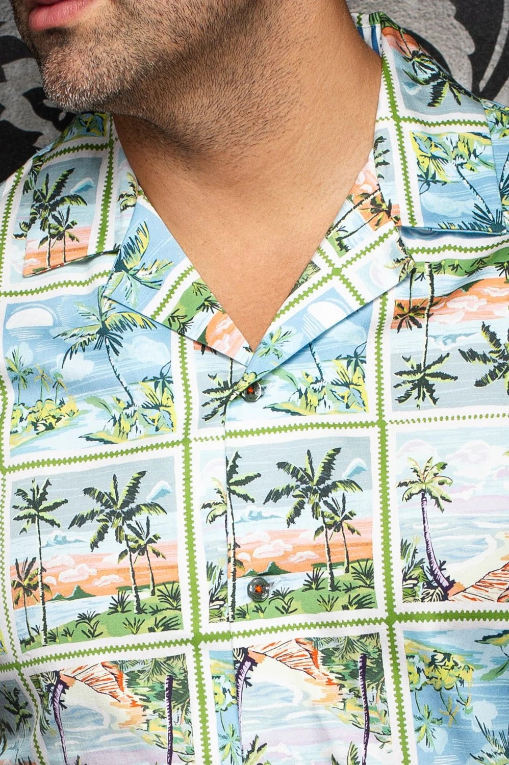 Au Noir Stretch Short Sleeve Shirt Flat Collar | PalmBeach Olive