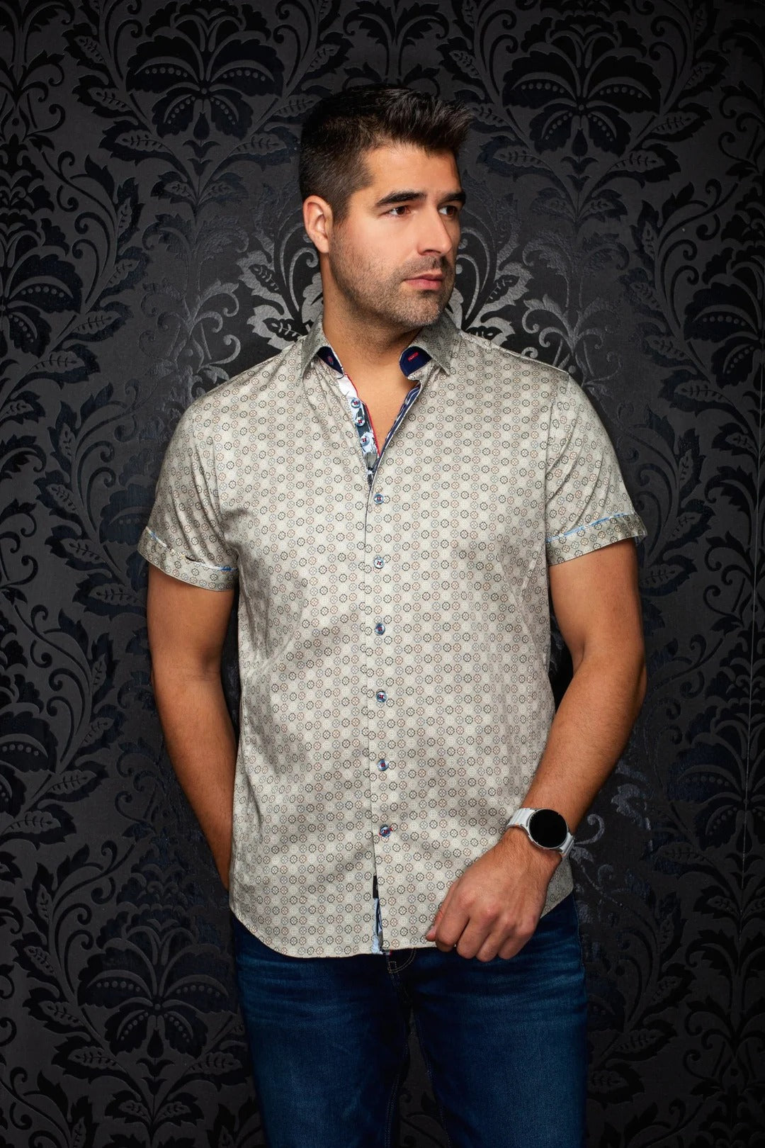 Au Noir Stretch Short Sleeve Shirt | Stoneridge Stone