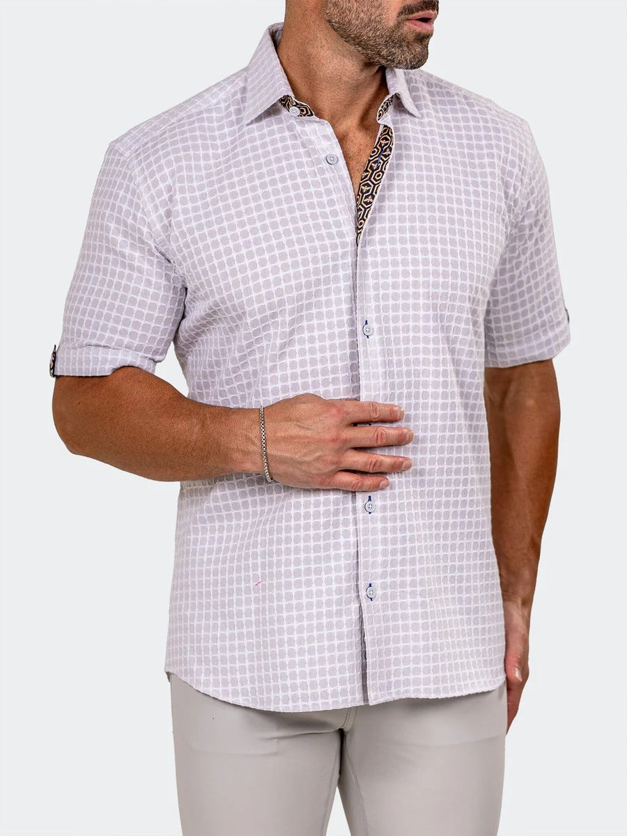 Maceoo Stretch Short-Sleeve Shirt | Galileo Marthyr0058 Grey