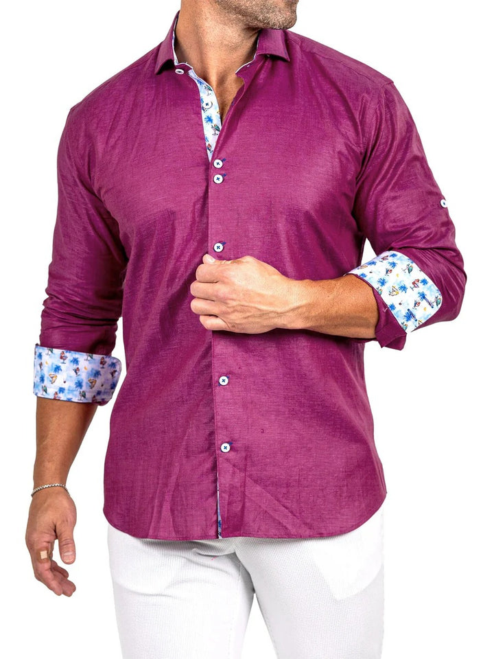 Maceoo Stretch Shirt | Eins Marthyr0149 Red