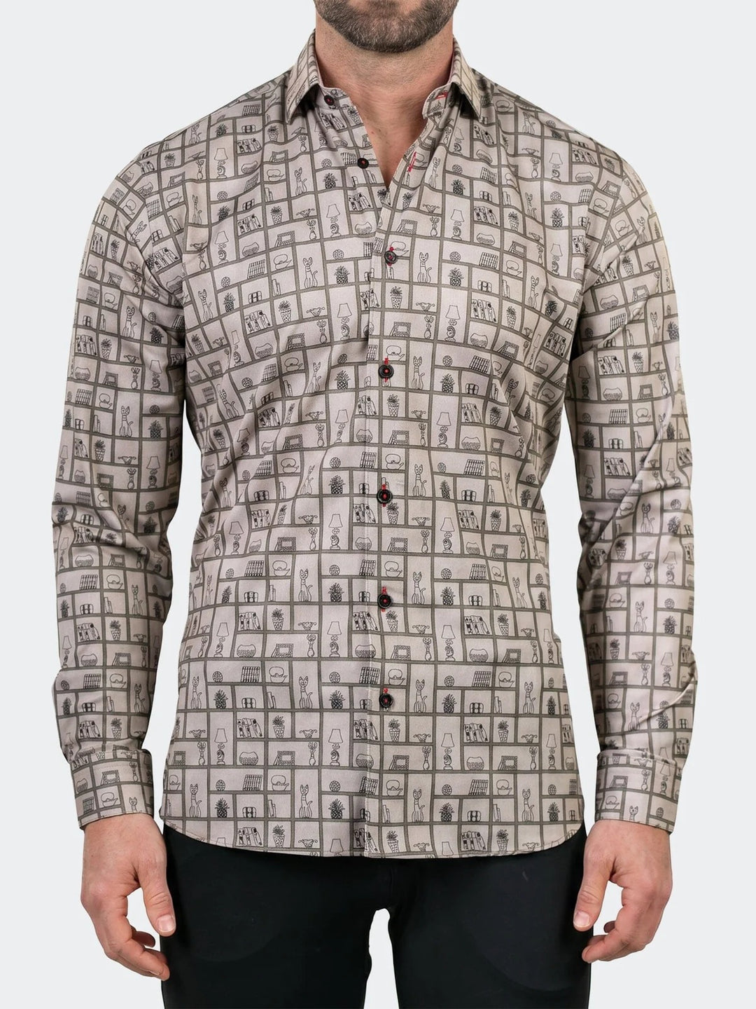 Maceoo Stretch Shirt | Fibonacci Dress Shirt LS Stretch Unknown3221 Black