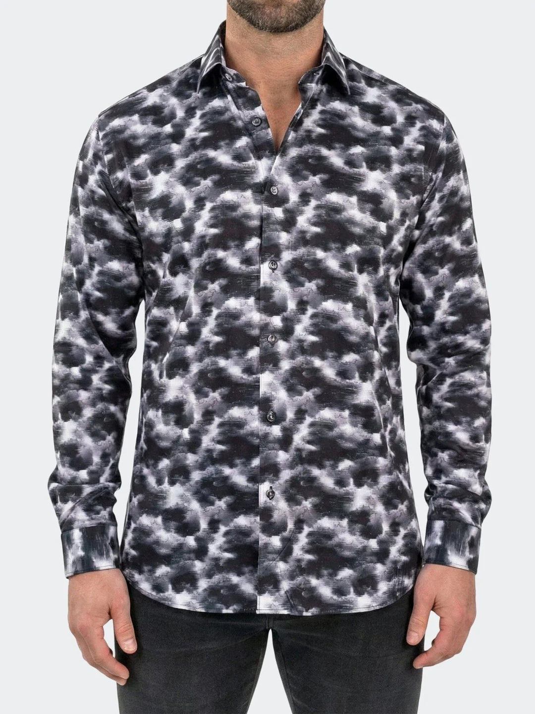 Maceoo Stretch Shirt | Fibonacci Dress Shirt LS Stretch Unknown3289 Black