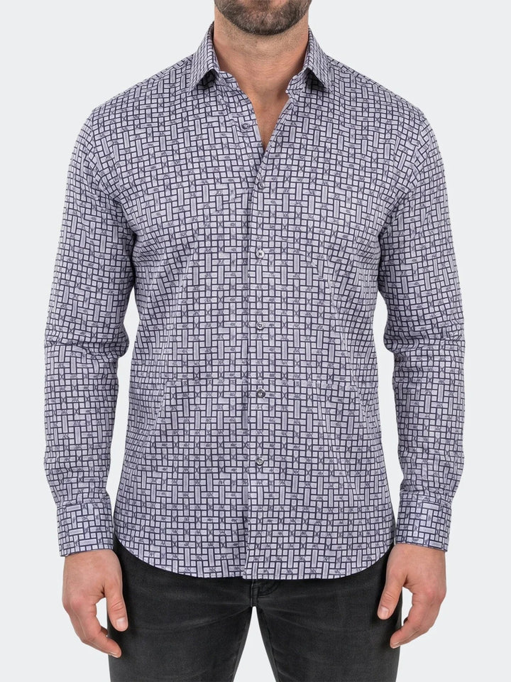 Maceoo Stretch Shirt | Fibonacci Dress Shirt LS Stretch Unknown3290 Black