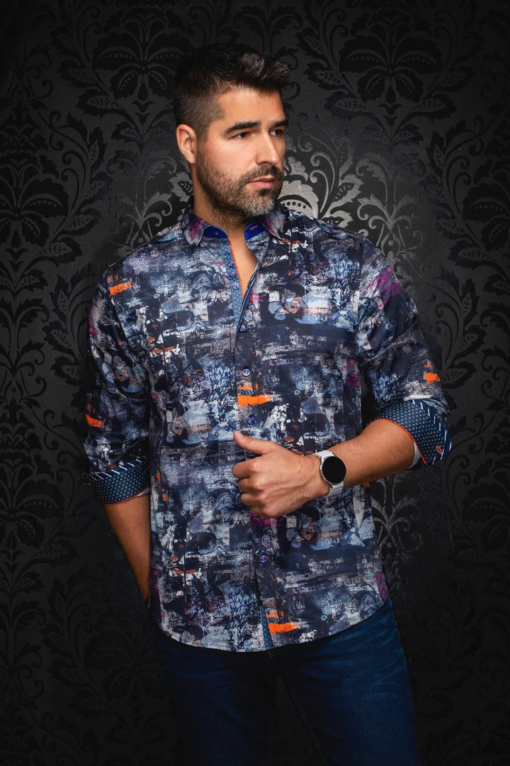 Au Noir Stretch Shirt | Brice Navy