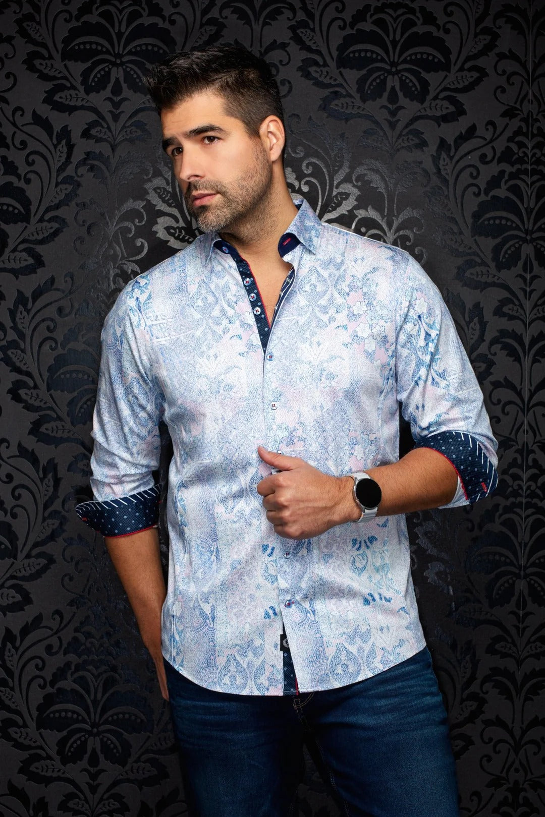 Au Noir Stretch Shirt | Cascais Pink