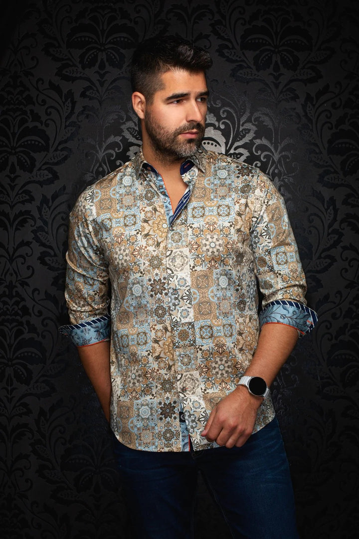 Au Noir Stretch Shirt | Clovis Light Beige