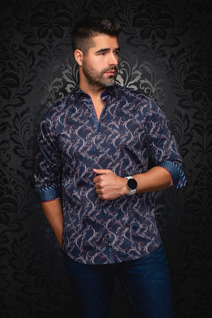 Au Noir Stretch Shirt | Mirage Navy