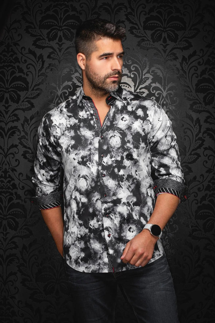 Au Noir Stretch Shirt | Rosarugosa Black White