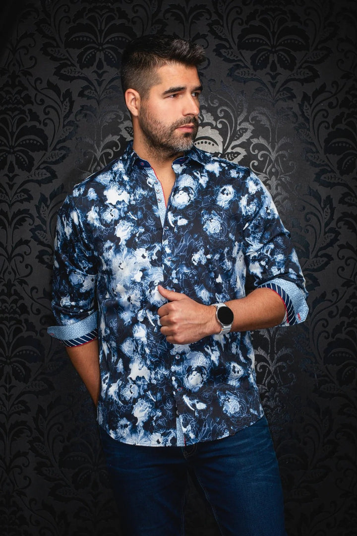 Au Noir Stretch Shirt | Rosarugosa Navy