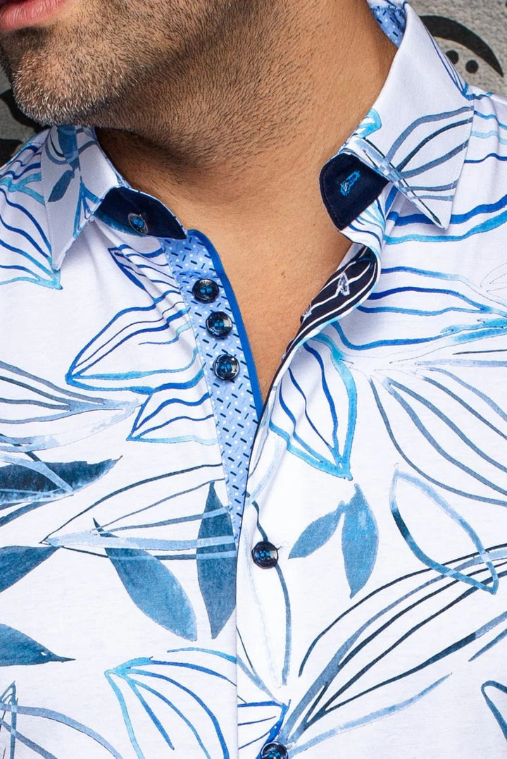 Au Noir Stretch Short Sleeve Shirt | Benje Light Blue