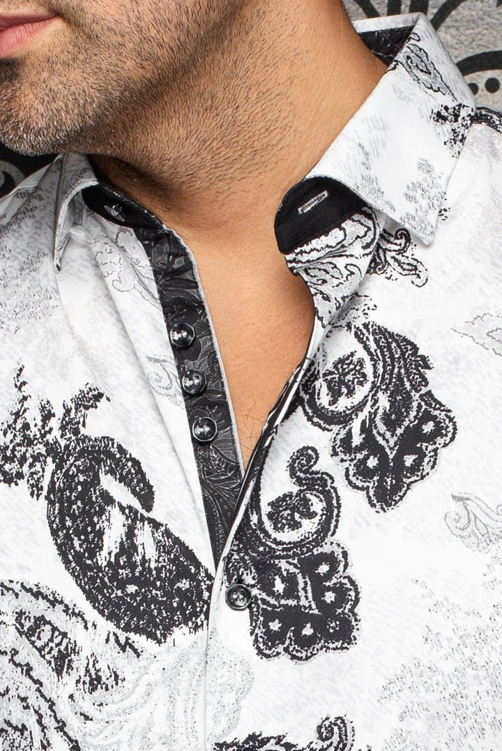Au Noir Stretch Short Sleeve Shirt | Waterford White Black