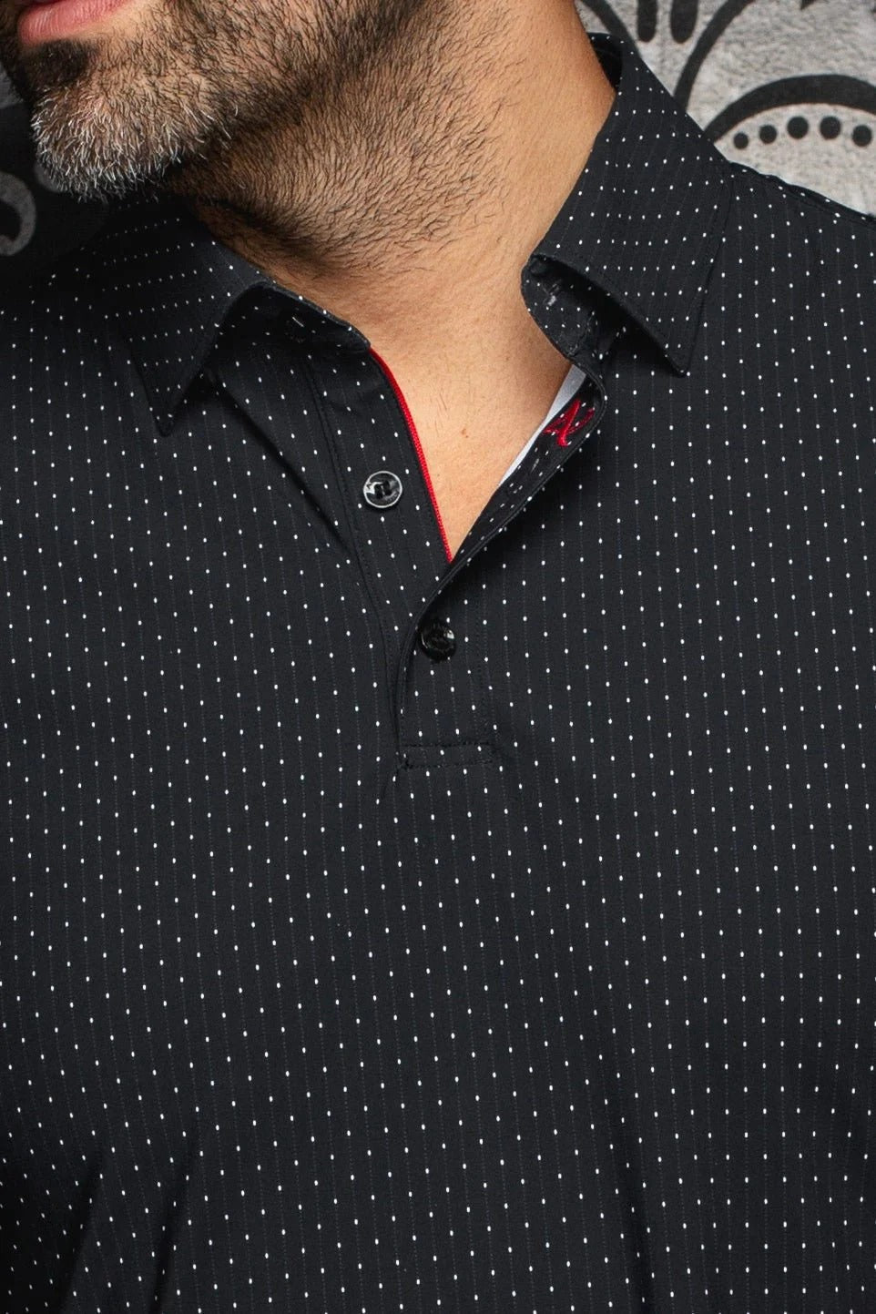 Au Noir Stretch Nylon Polo | Raphy NDL Black