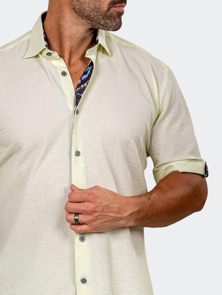 Maceoo Stretch Short-Sleeve Shirt | Galileo Marthyr0065 Yellow