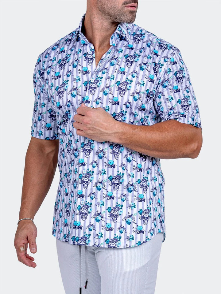 Maceoo Stretch Short-Sleeve Shirt | Galileo Marthyr0263 White