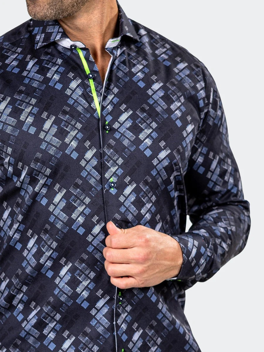 Maceoo Stretch Shirt | Eins Marthyr0293 Blue