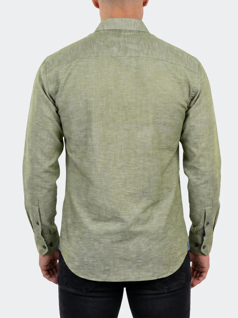 Maceoo Stretch Shirt | Fibonacci Dress Shirt LS Woven Unknown0101 Green