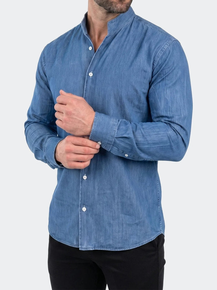 Maceoo Shirt | Ceremony Prince Dress Shirt LS Woven Unknown0113 Blue