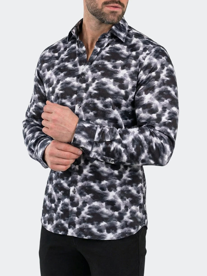 Maceoo Stretch Shirt | Fibonacci Dress Shirt LS Stretch Unknown3289 Black