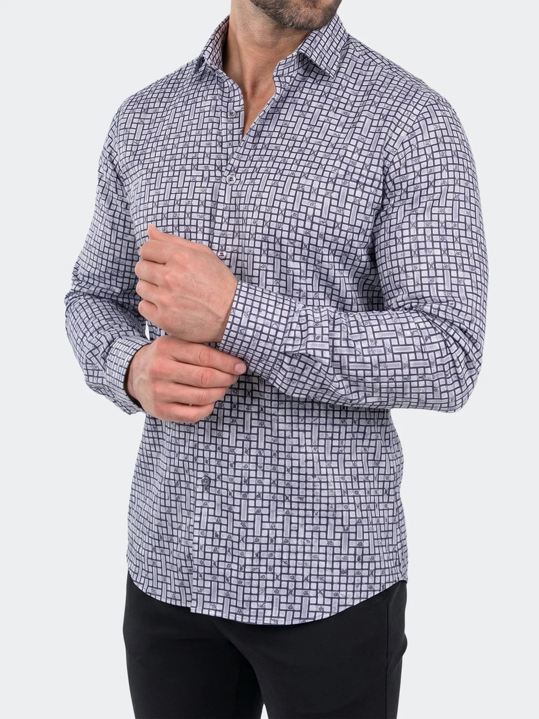 Maceoo Stretch Shirt | Fibonacci Dress Shirt LS Stretch Unknown3290 Black