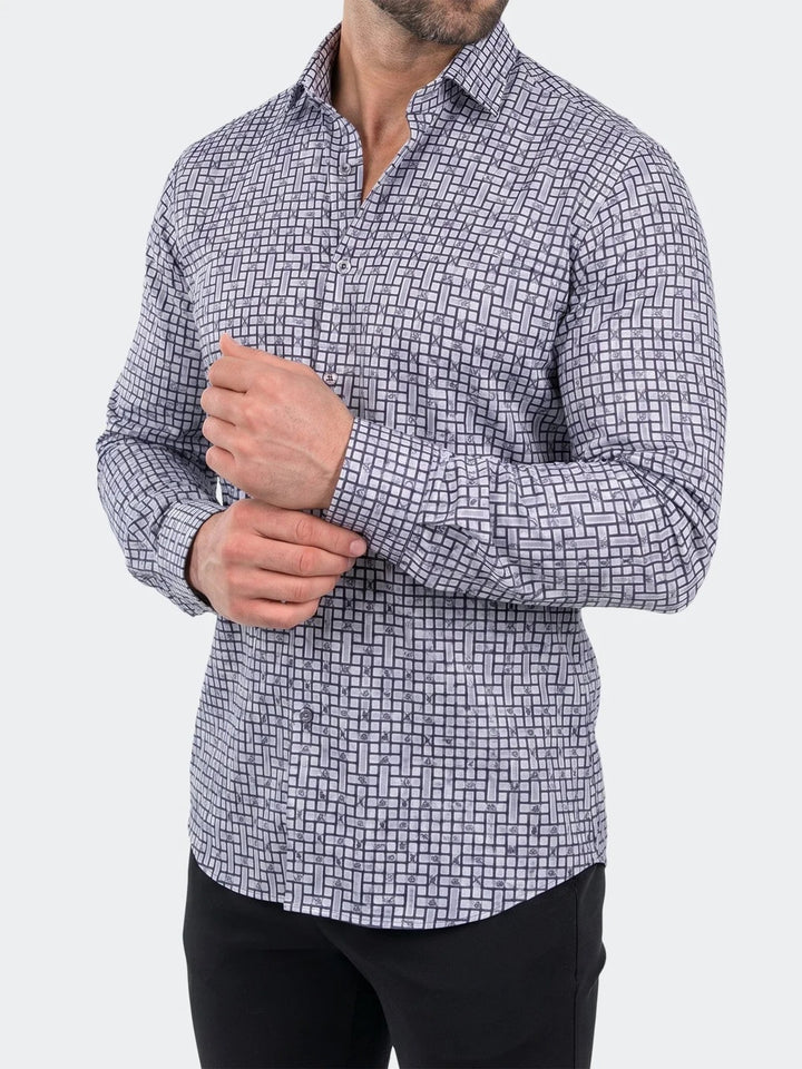 Maceoo Stretch Shirt | Fibonacci Dress Shirt LS Stretch Unknown3290 Black