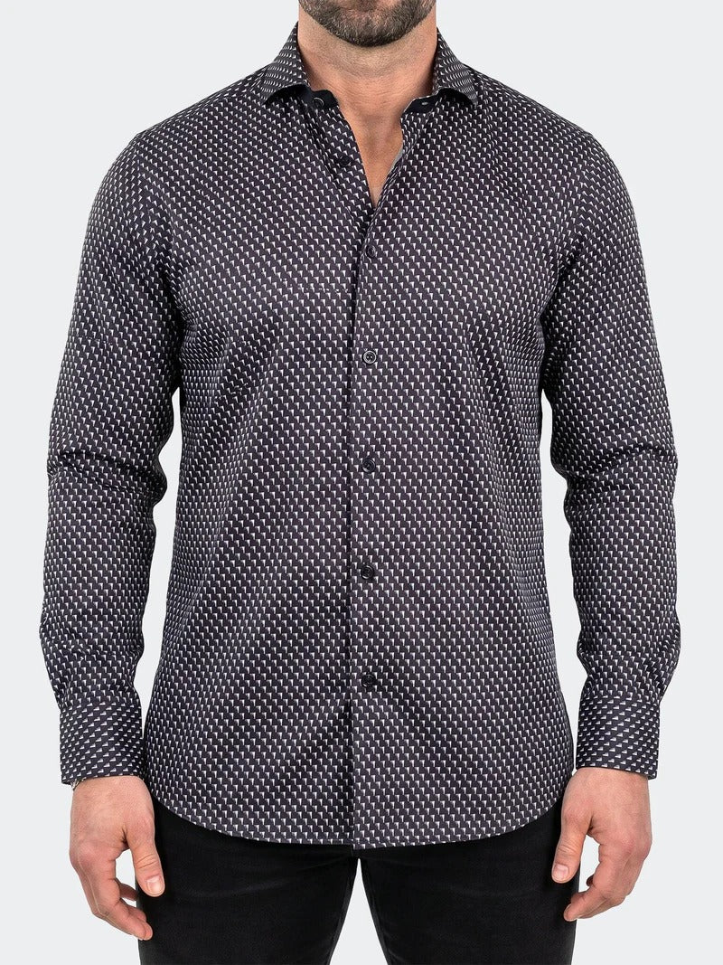 Maceoo Stretch Shirt | Einstein Dress Shirt LS Stretch Unknown3294 Black