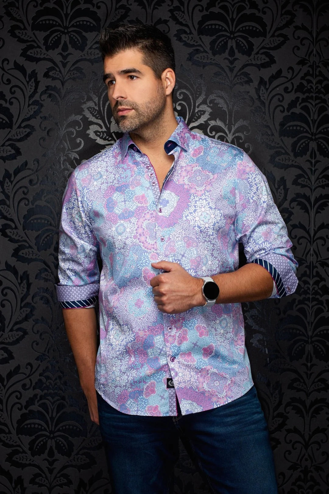 Au Noir Stretch Shirt | Ashar Pink
