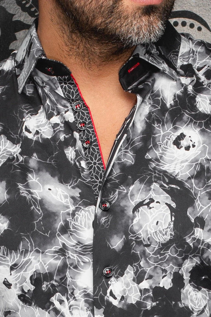 Au Noir Stretch Shirt | Rosarugosa Black White