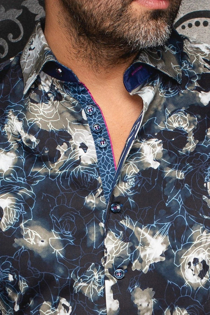 Au Noir Stretch Shirt | Rosarugosa Navy Olive
