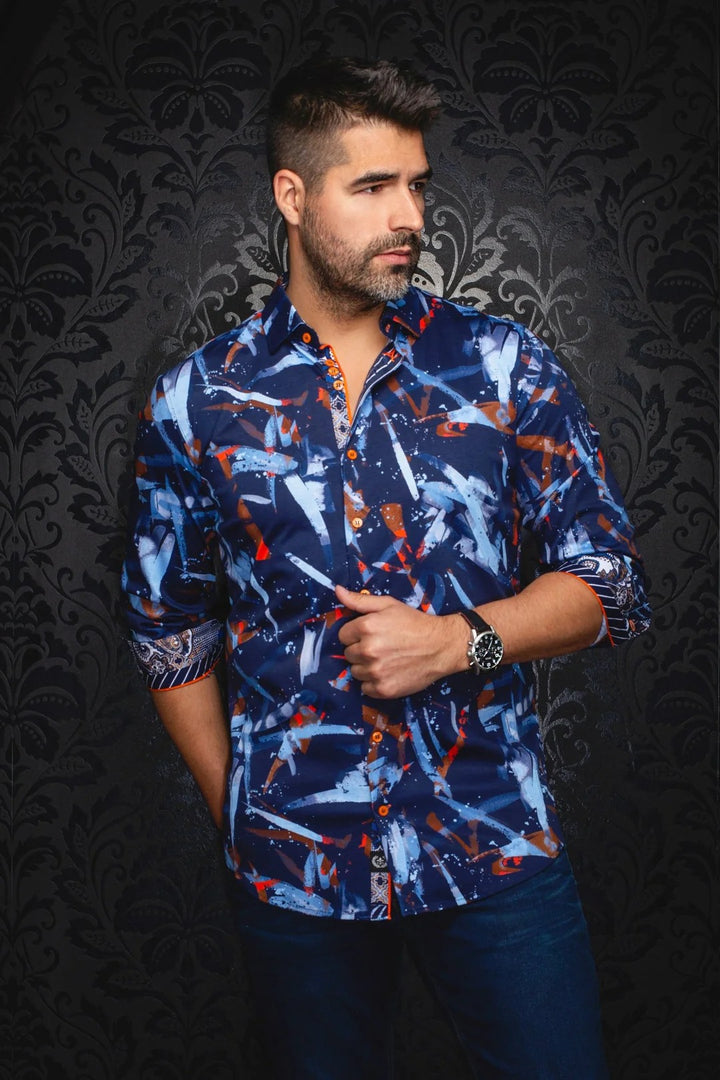 Au Noir Stretch Shirt | Zander Navy