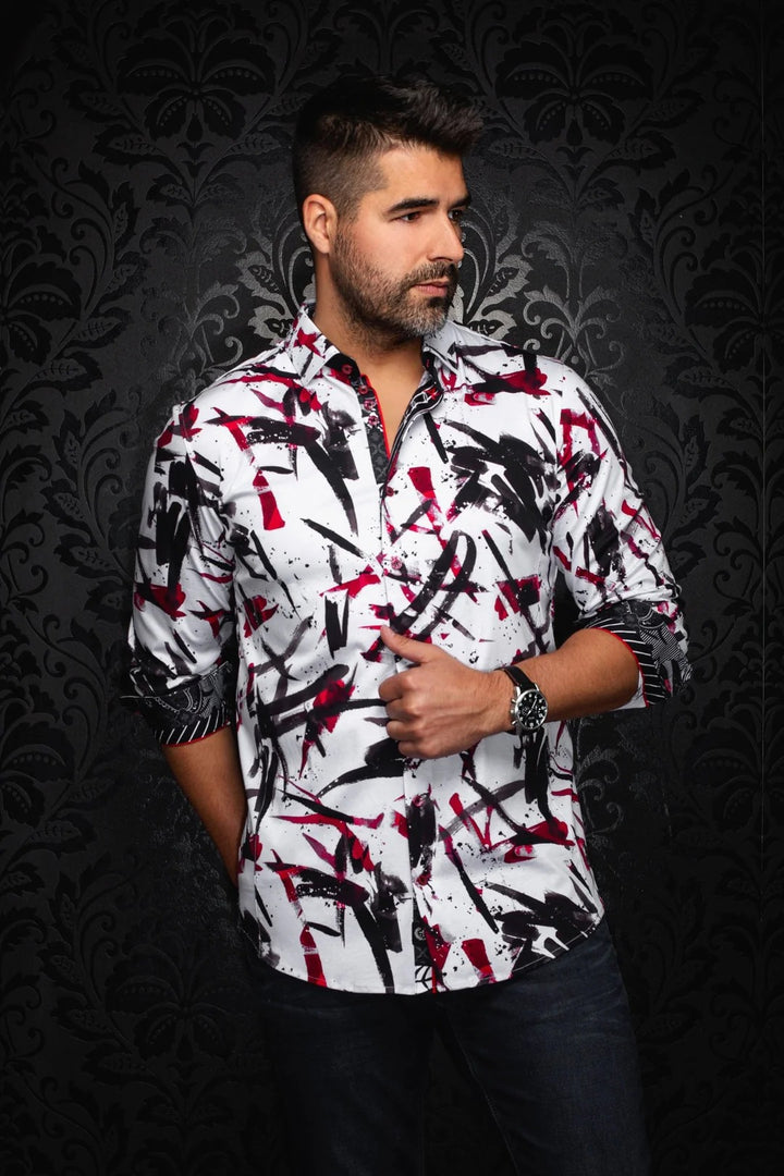 Au Noir Stretch Shirt | Zander White Red