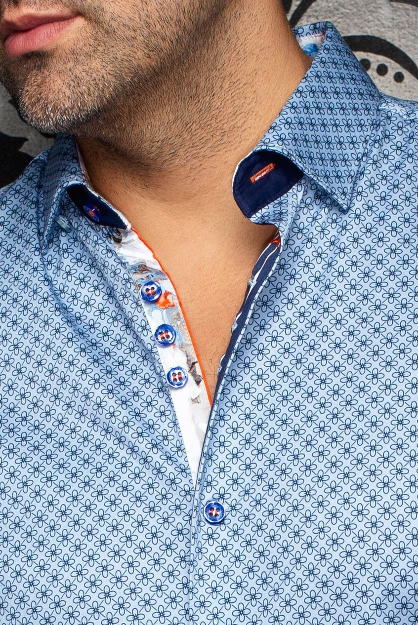 Au Noir Stretch Short Sleeve Shirt | Alona Light Blue