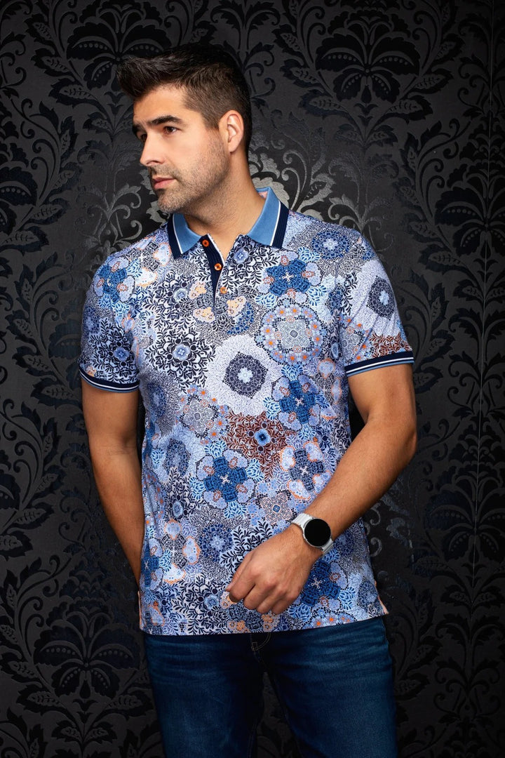 Au Noir Stretch Short-Sleeve Polo | Casablanca Light Blue