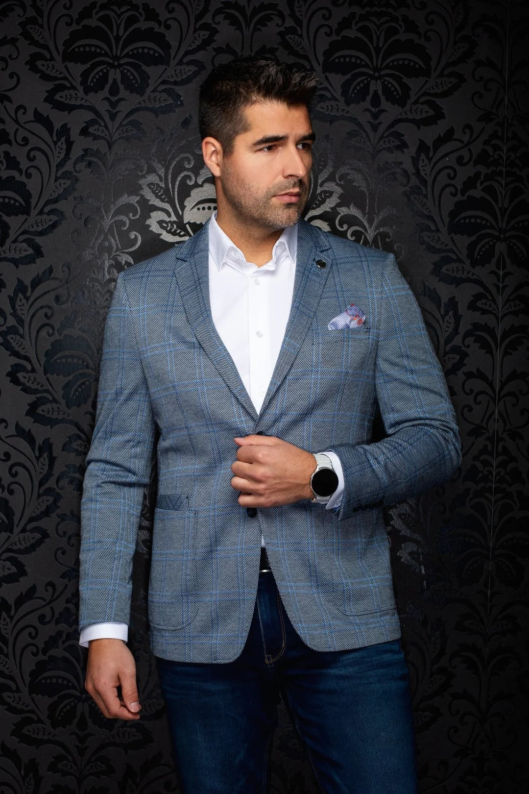 Au Noir Stretch Blazer | Blazer Brosnan Light Blue