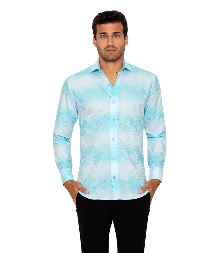 Bertigo Shirt  | Johnny Aqua Leaf Shirt
