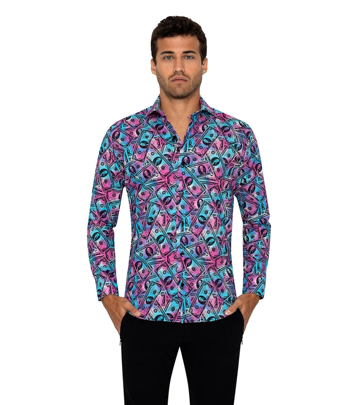 Bertigo Shirt  | NELSON TURQUOISE MONEY SHIRT