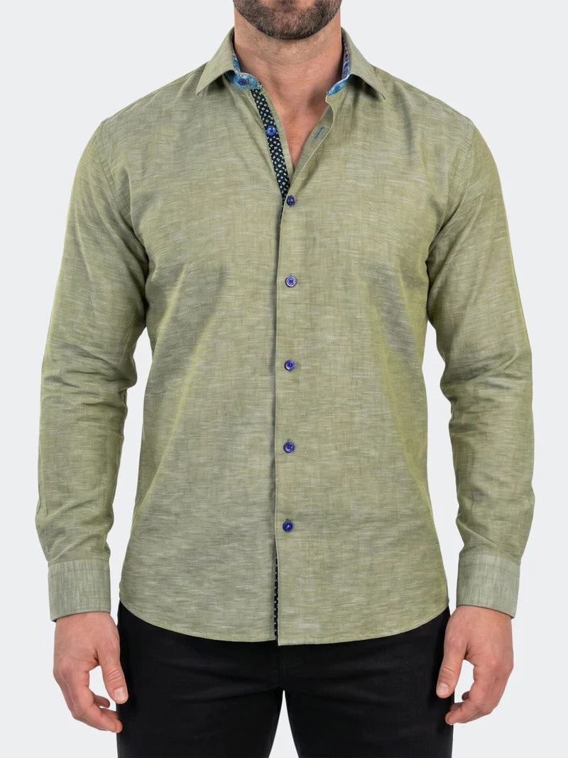 Maceoo Stretch Shirt | Fibonacci Dress Shirt LS Woven Unknown0101 Green