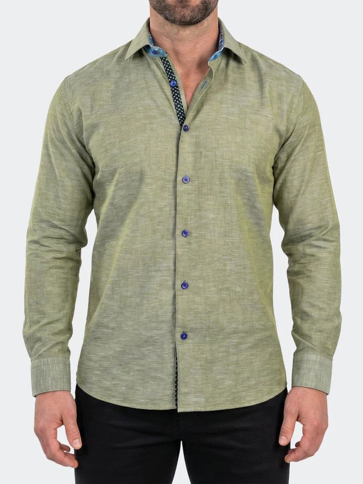 Maceoo Stretch Shirt | Fibonacci Dress Shirt LS Woven Unknown0101 Green