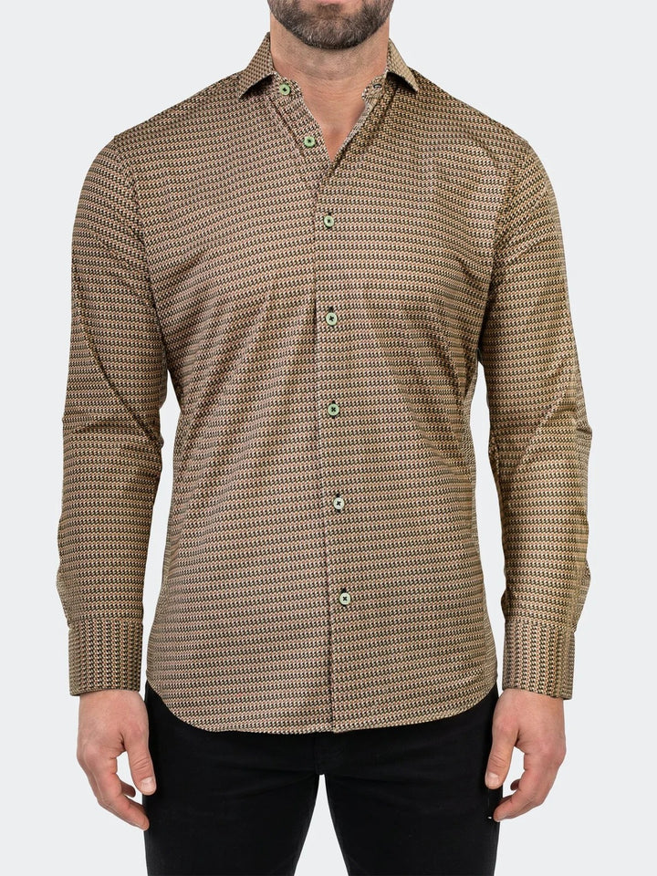 Maceoo Stretch Shirt | Einstein Dress Shirt LS Stretch Unknown3021 Brown