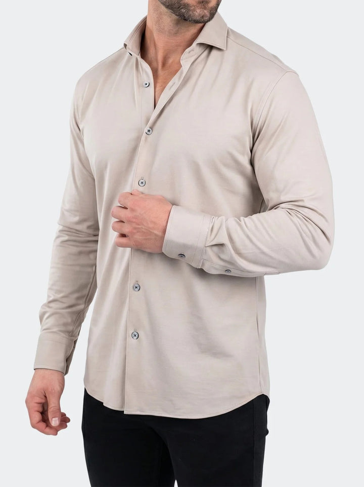 Maceoo Stretch Shirt | Einstein Dress Shirt LS Stretch Unknown3031 Beige