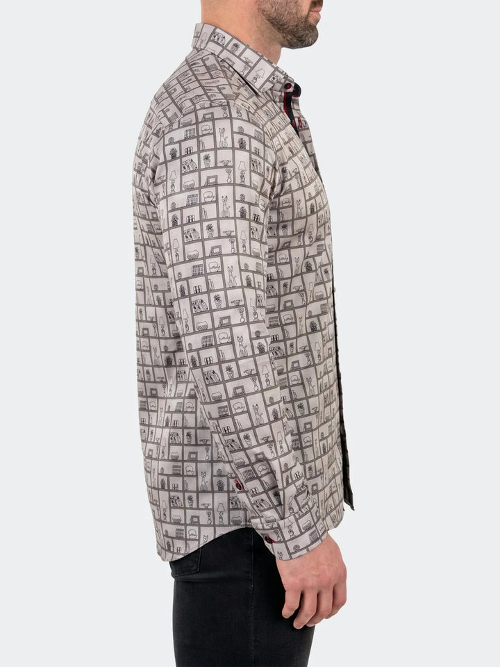 Maceoo Stretch Shirt | Fibonacci Dress Shirt LS Stretch Unknown3221 Black