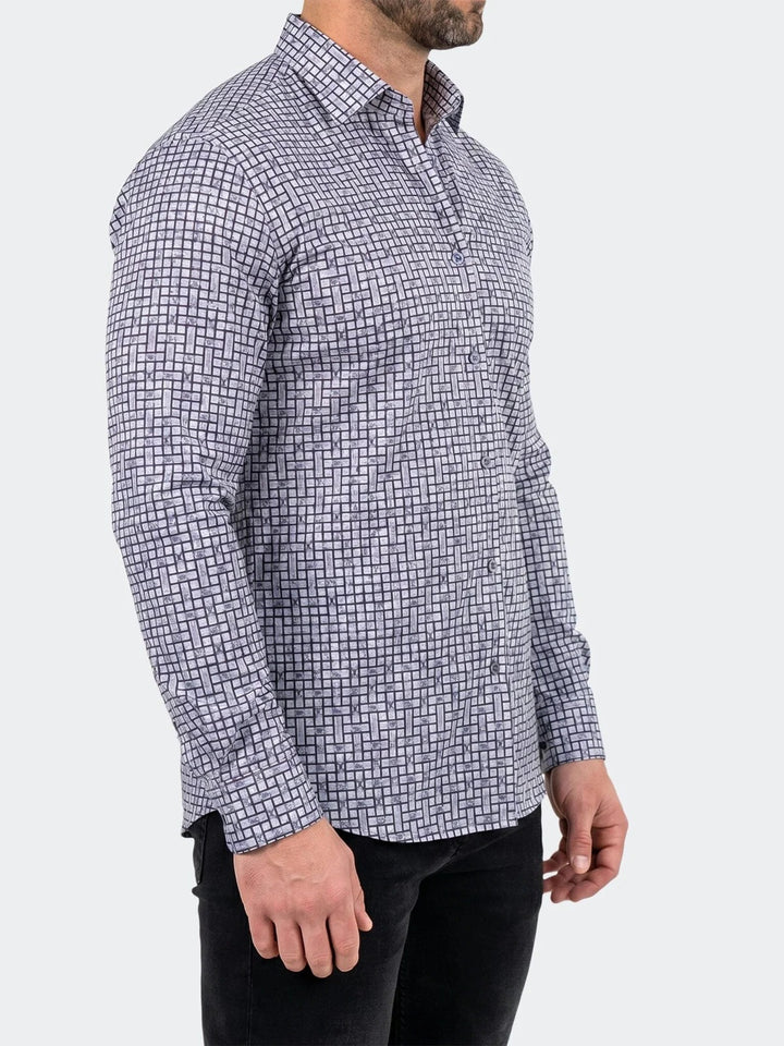 Maceoo Stretch Shirt | Fibonacci Dress Shirt LS Stretch Unknown3290 Black