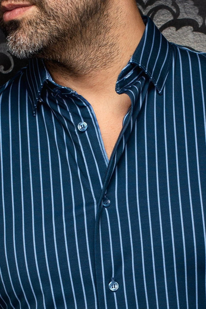 Au Noir Stretch Shirt | Alexander MSP Navy Denim