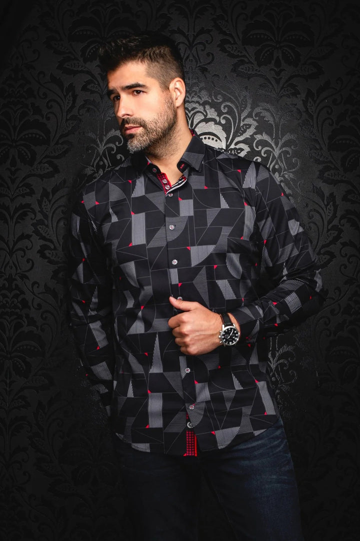Au Noir Stretch Shirt | Frank Black Red