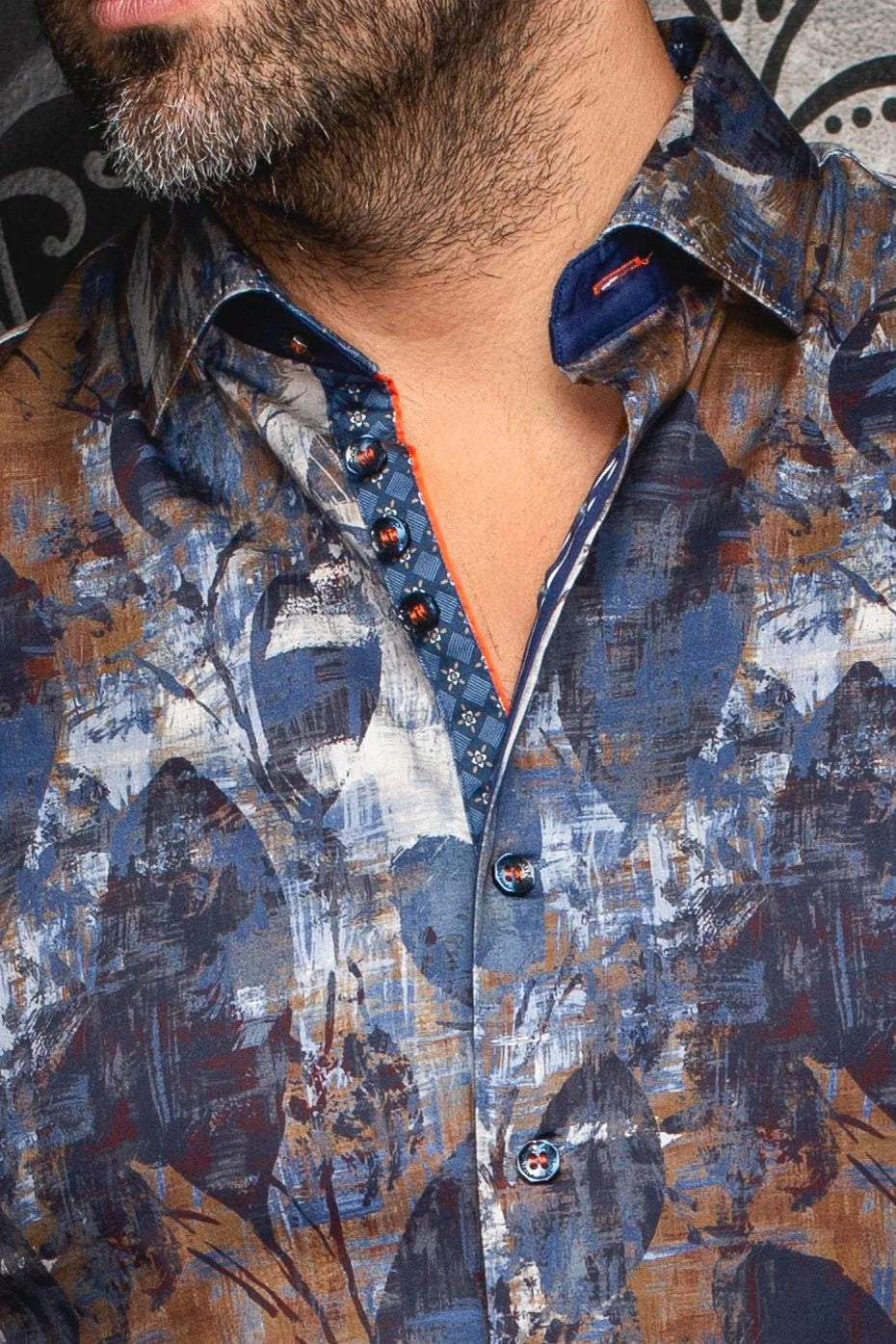 Au Noir Stretch Shirt | Jasper Blue Brown